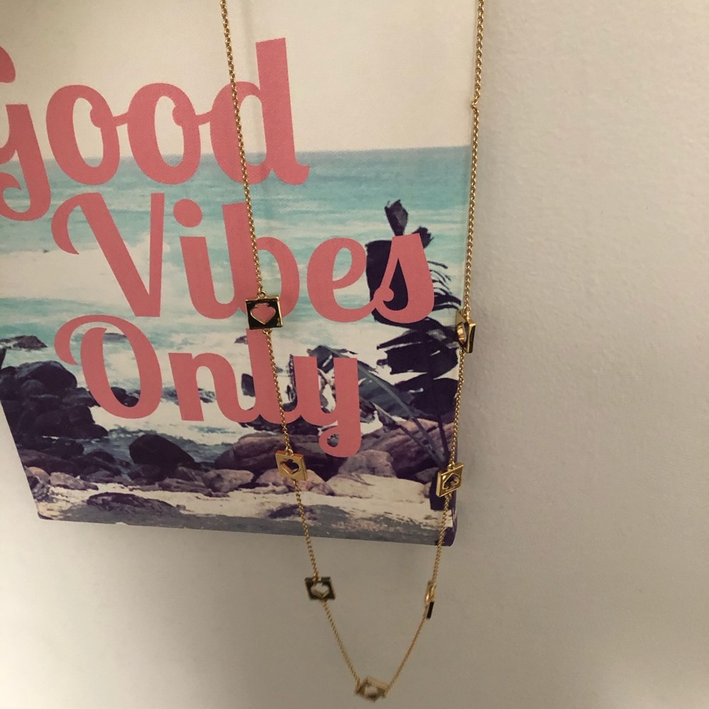 Kate spade long gold spade necklace